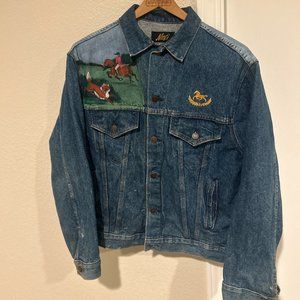 Alexi Originals Women's Denim Jacket Hand Painted Long Sleeve Button Up Pockets